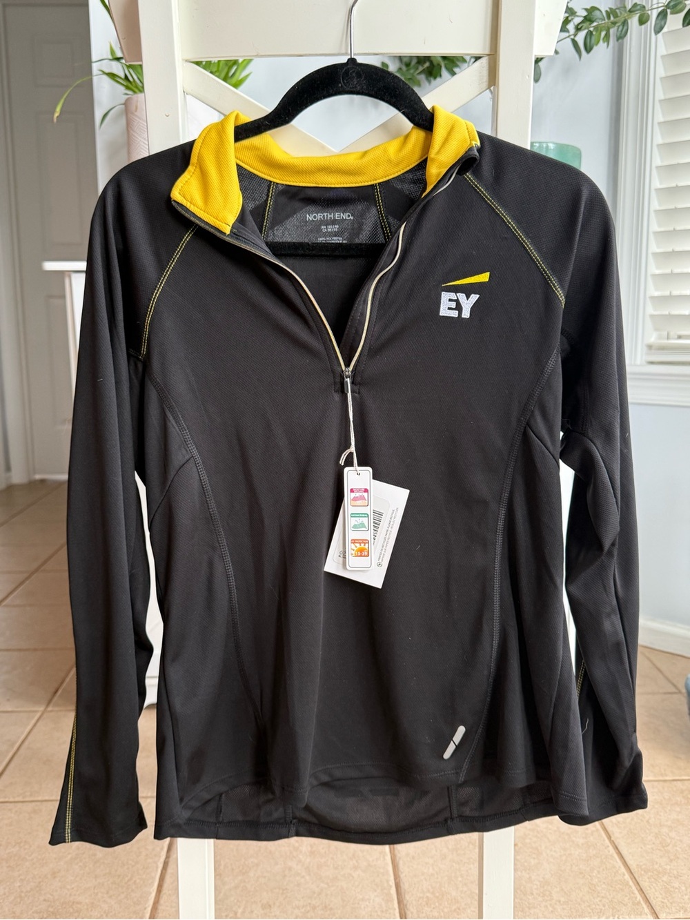 EY Branded Black & Yellow Quarter-Zip Pullover